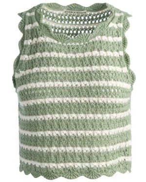 Alice + Olivia Amity Crochet Tank Top - Green