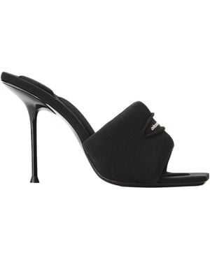 Alexander Wang Julie Slash Knit Mule Sandals - Black