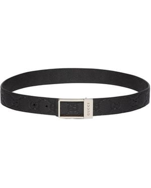Gucci Gg Pattern Buckle Belt - White