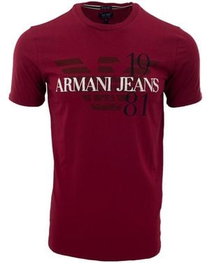 Armani Jeans Item O-Neck Short-Sleeved T-Shirt - Red