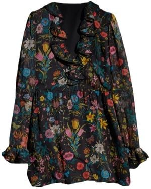 Gucci Printed Silk Chiffon Dress - Black