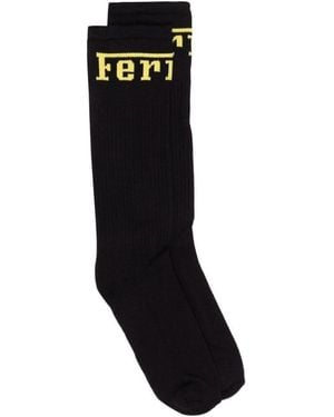 Ferrari Logo-Knit Socks - Black