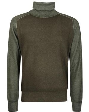 Etro Pegaso-Embroidered Roll-Neck Knitted Sweater - Green