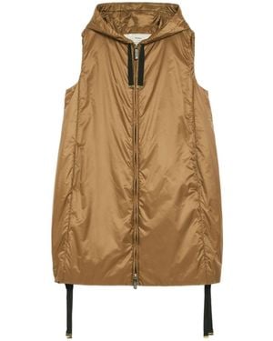 Max Mara The Cube Sleeveless Hooded Puffer Jacket - Natural