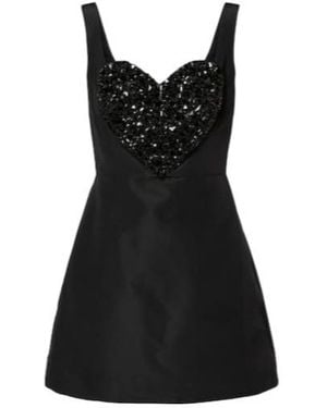 Carolina Herrera Embellished Silk Minidress - Black