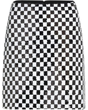 KARL LAGERFELD Checkerboard Mini Skirt - Black