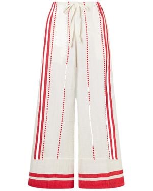 lemlem Straight-Leg Cotton Trousers - Pink