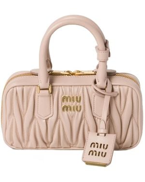 【日本入手困難】Arcadie matelasse nappa leather mini-bag Red Arcadie Matelassé Nappa Leather Mini-bag | Miu Miu