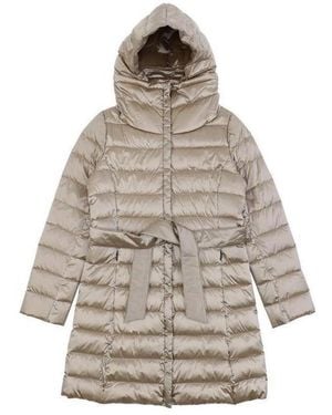 Weekend by Maxmara Hooded Quilted Down Jacket - Grey