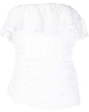 Isabel Marant Over-The-Shoulder Ruffled Top - White