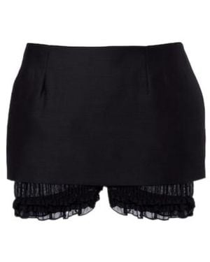 Magda Butrym Ruffled Wool And Silk Skort - Blue