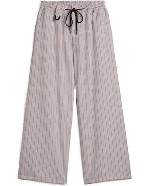 Y-3 Pinstripe Casual Pants - Gray