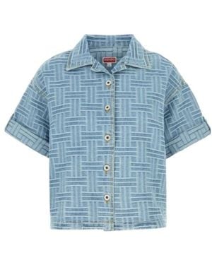 KENZO Embroidered Denim Shirt - Blue