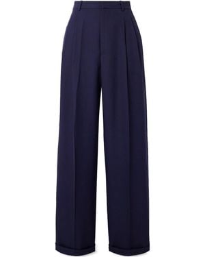 Polo Ralph Lauren Wool Wide-Leg Trousers - Blue