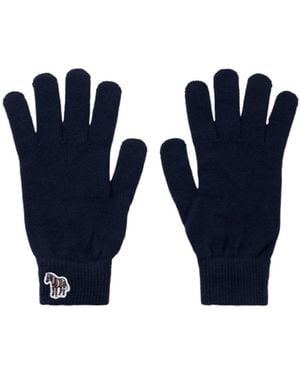 Paul Smith Zebra Wool Gloves - Blue