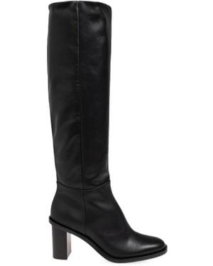 Max Mara 90Mm Leather Boots - Black