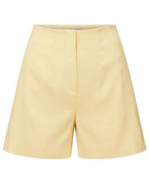 Veronica Beard Brit Linen-Blend Twill Shorts - Natural