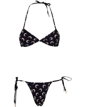 Marine Serre Moon Printed Two-Piece Jersey Bikini - White