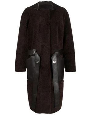 Low Classic Faux-Leather Zip-Up Coat - Black