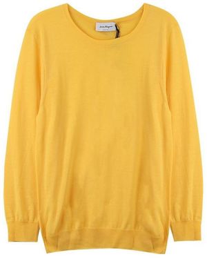 Ferragamo Round Neck Knit - Yellow