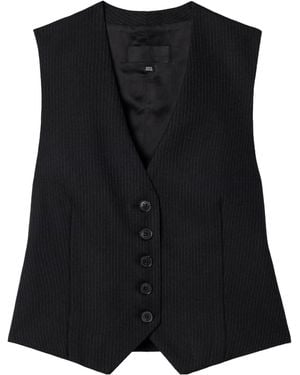Nili Lotan Angelina Pinstripe Vest - Black
