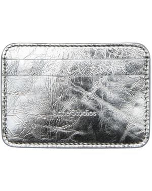 Acne Studios Metallic Leather Cardholder - Gray