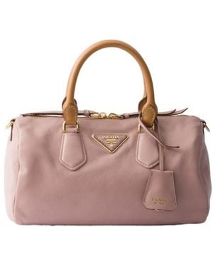 Prada Evasion Small Leather Top-Handle Bag - Pink