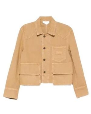 Victoria Beckham Long Sleeve Casual Jacket - Natural