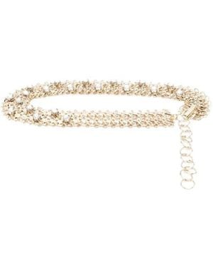 Rabanne Logo Belt - White