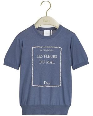Dior Book Cover Short-Sleeved Jumper - Blue