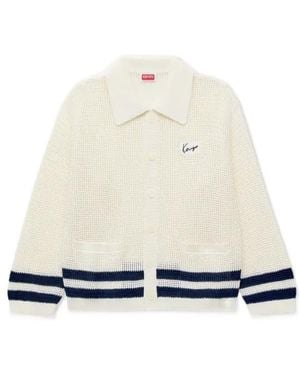 KENZO Polo Collar Cardigan - White