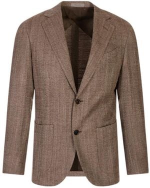 Corneliani Herringbone-Weave Blazer - Brown