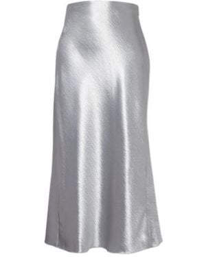 Tory Burch Satin Midi Skirt - Gray