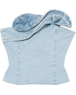 Magda Butrym Ruffled Corset Top - Blue