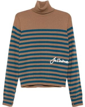 Liu Jo Striped Roll-Neck Sweater - Green