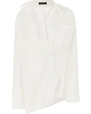 Ann Demeulemeester Long-Sleeved Button-Up Shirt - White