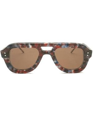 Thom Browne Eyewear Aviator Frame Sunglasses - Multicolour