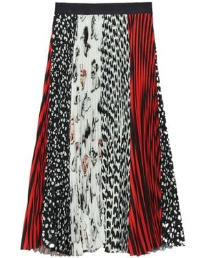 MSGM Patchwork-Print Skirt - Red