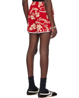 Marine Serre Towel Shorts - Red