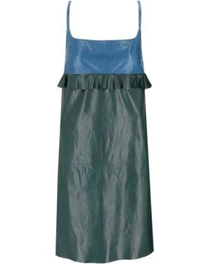 Lela Rose Leather Strappy Dress - Blue