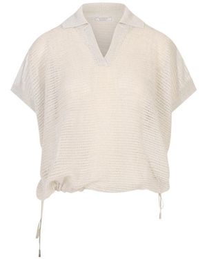 Peserico Short-Sleeved V-Neck Top - White