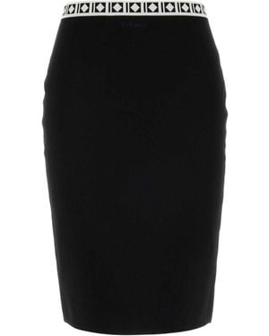 Versace Viscose-Blend Jacquard Midi Skirt - Black