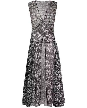 Fendi Printed Georgette Dress - Gray