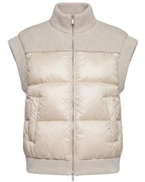 Peserico Quilted Paneled Gilet - White