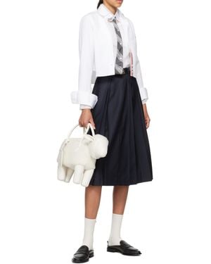 Thom Browne Floral-Intarsia Cotton Sweater - White