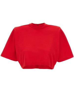 Pinko Crewneck Cropped T-Shirt - Red