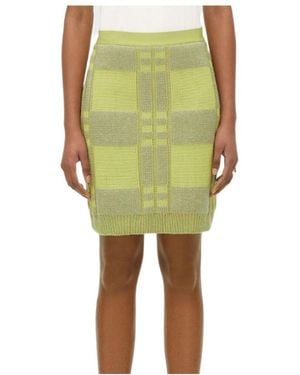 Bottega Veneta Logo Waffle Skirt - Green