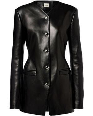 KHAITE Naran Leather Jacket - Black