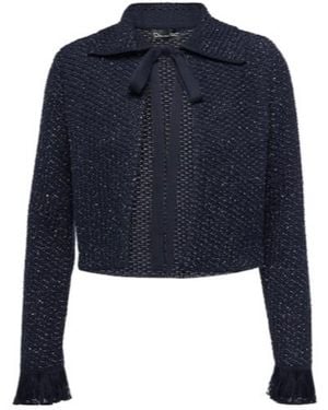 Oscar de la Renta Tweed Jacket - Blue