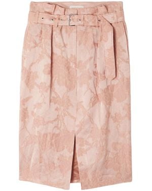 Dries Van Noten Slit Midi Skirt - Pink